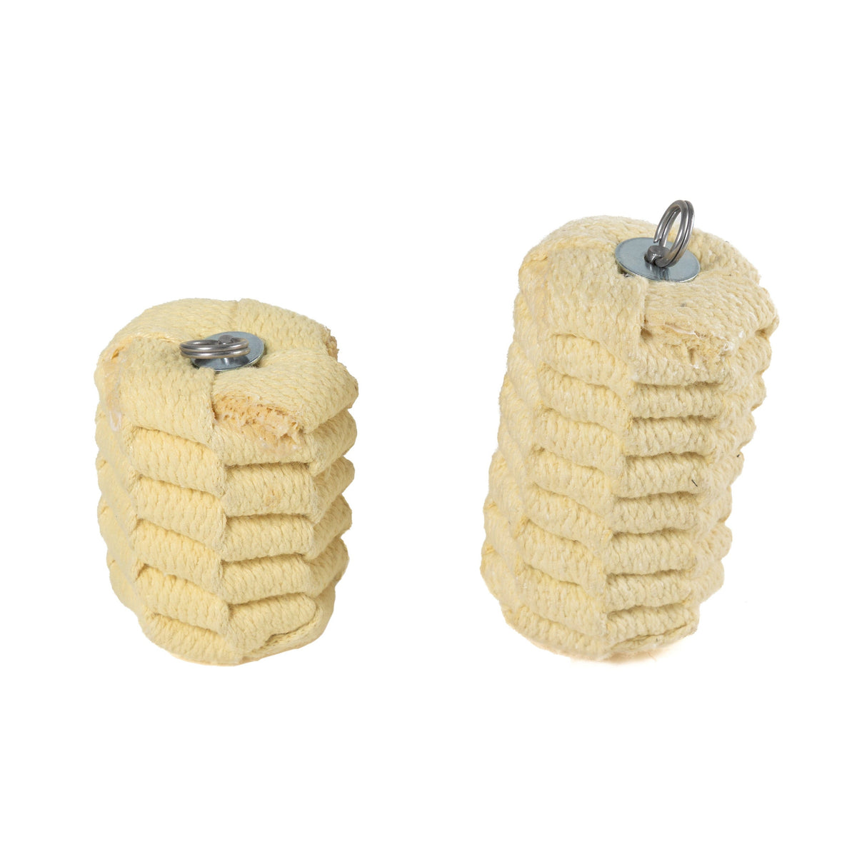 Replacement rope dart wick head, beige cylinder with metal loop and grommet base