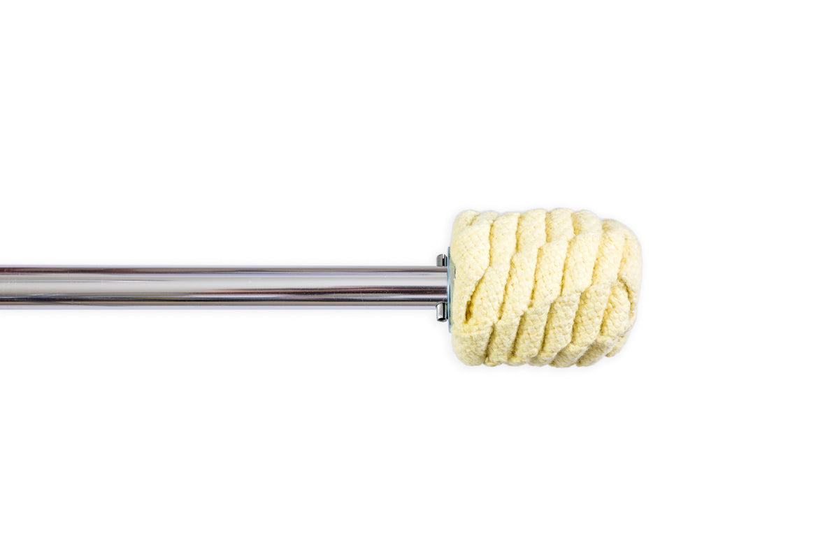 Fire staff wick head with textured yellow braided cover