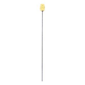 Cream knitted torch head on long thin silver handle