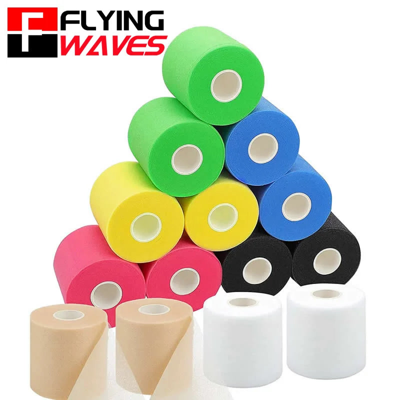 Foam underwrap tape rolls, stacked in assorted colors with matte finish and cores