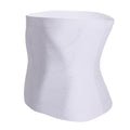 White compression waist band with wide elastic panel