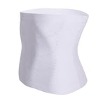 White compression waist band with wide elastic panel