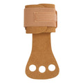 Pair of aerial grip wraps, brown with hook-and-loop strap and three cutout dots