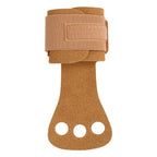 Pair of aerial grip wraps, brown with hook-and-loop strap and three cutout dots