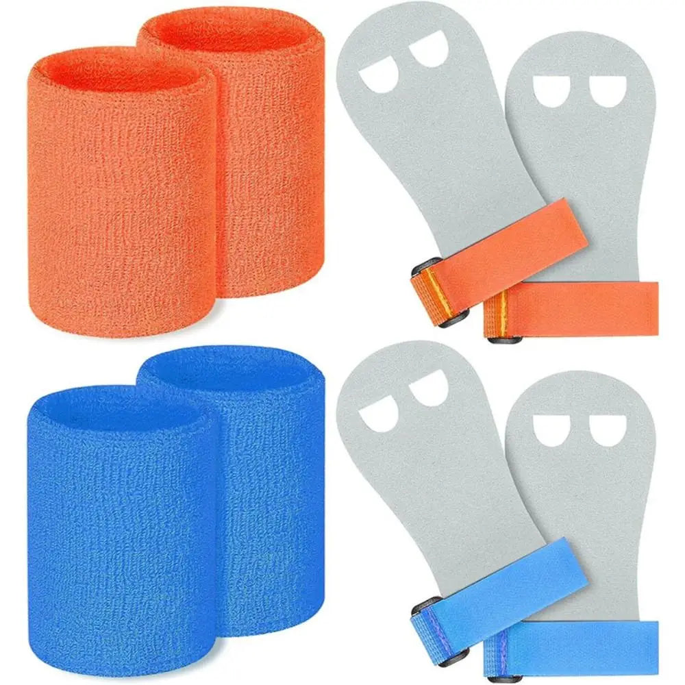 Youth aerial grip set: orange, blue grip rolls with attached loop wrist straps