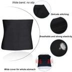 Black breathable waist band with wide cover and delicate stitching