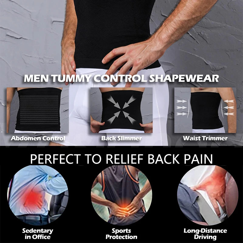Black compression waist band being adjusted on the waist