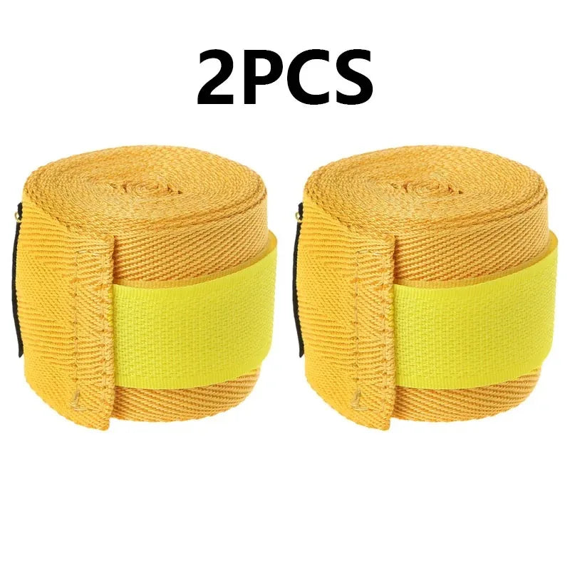 Wrist wraps, 2-pack, yellow cotton elastic rolls with hook closure