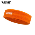 Cotton sport sweatband in orange with AOLIKES logo patch