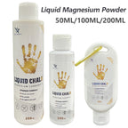 Liquid magnesium grip bottles with pump cap, sizes 50 ml, 100 ml, 200 ml