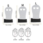 Size chart for aerial grip wristbands with S, M, L measurements and fit drawings