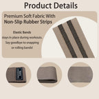Resistance bands with textured non-slip rubber strips on fabric loops