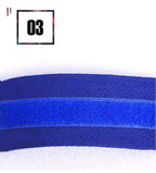 Blue cotton wrist wrap strap with visible stitching and textured weave