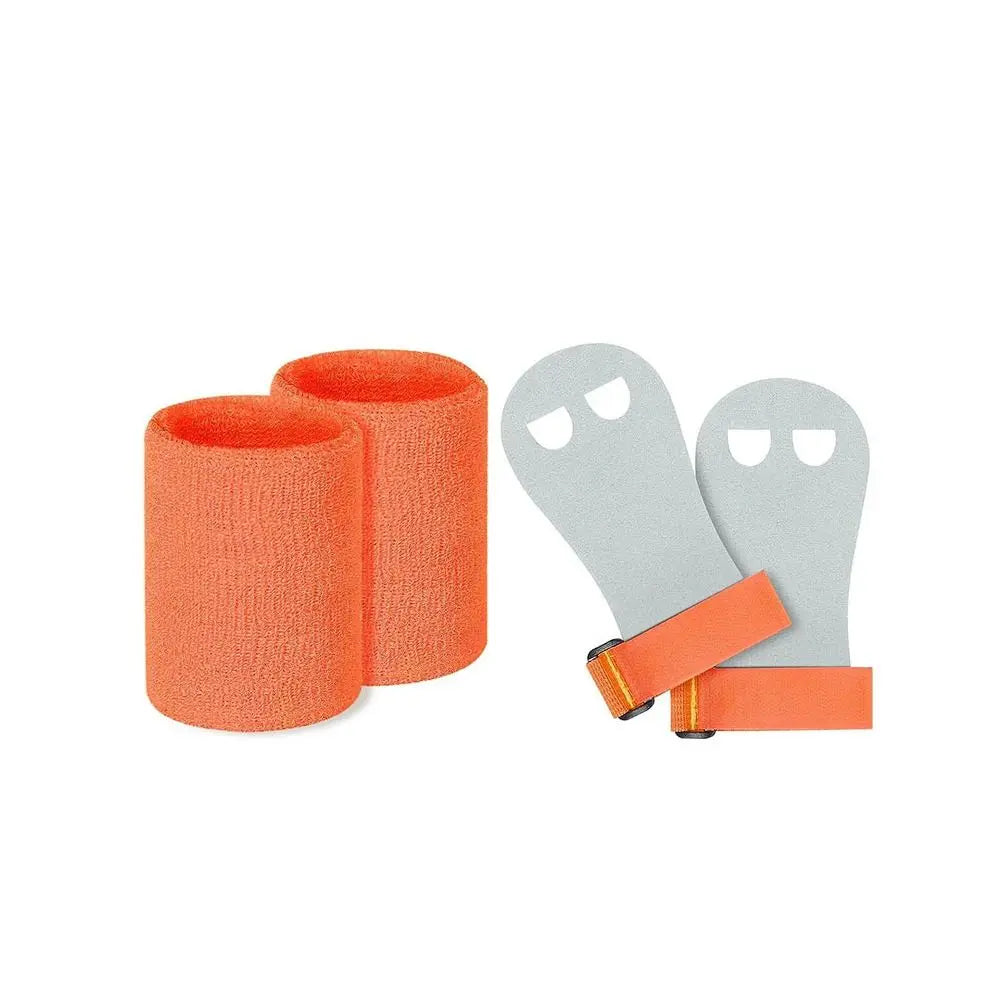 Youth aerial grip set with orange grips and orange wristbands
