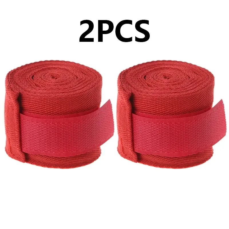 Wrist wraps, 2-pack, red cotton elastic rolls with hook closure