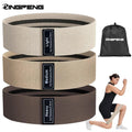 PINGFENG 3-pack resistance bands: Light, Medium, Heavy, with drawstring bag