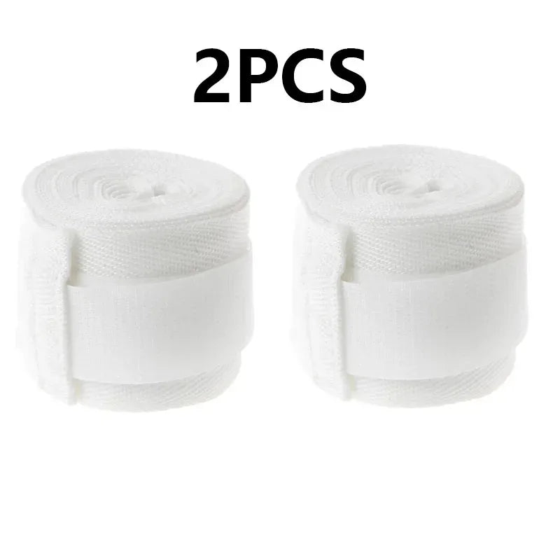 Wrist wraps, 2-pack, white cotton elastic rolls with hook closure
