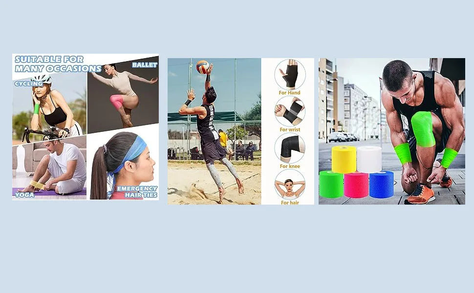 Foam Pre-Wrap Athletic Tape — Colorful Soft Sports Bandage