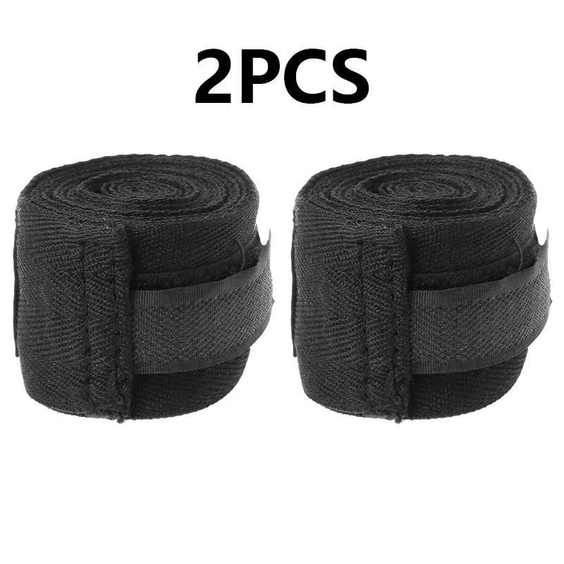 Wrist wraps, 2-pack, black cotton elastic rolls with hook closure