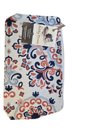 Multicolor ornate printed cloth gear bag with drawstring and fabric loop pull