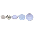 Translucent blue poi knob heads with metal disc and electronic module